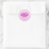 Sticker Rond Merci Nom Sweet16th. Violet Bride rose Baisers lèv (Sac)