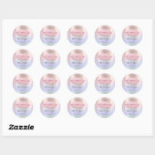 Sticker Rond Merci Nom Unicron Rose Holographe Kiss Lips (Feuille)