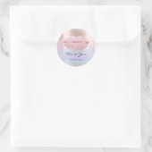 Sticker Rond Merci Nom Unicron Rose Holographe Kiss Lips (Sac)