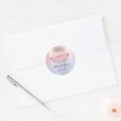 Sticker Rond Merci Nom Unicron Rose Holographe Kiss Lips (Enveloppe)