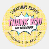 Sticker Rond Merci Nostalgique De La Pop De Comic Rétro Pour Co (Devant)