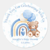 Sticker Rond merci nous pouvons attendre des points de baby sho (Devant)