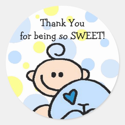 Sticker Rond Merci OH GARÇON (Devant)