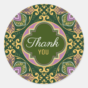 Sticker Rond Merci Olive et lavande Azulejos  