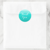 Sticker Rond Merci Ombre peint en bleu turquoise (Sac)