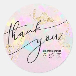 Sticker Rond merci opal classique collant rond