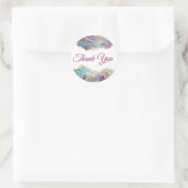 Sticker Rond Merci Opal Fuchsia Aquamarine (Sac)