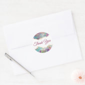 Sticker Rond Merci Opal Fuchsia Aquamarine (Enveloppe)