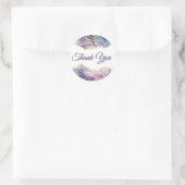 Sticker rond Merci opale violet classique (Sac)
