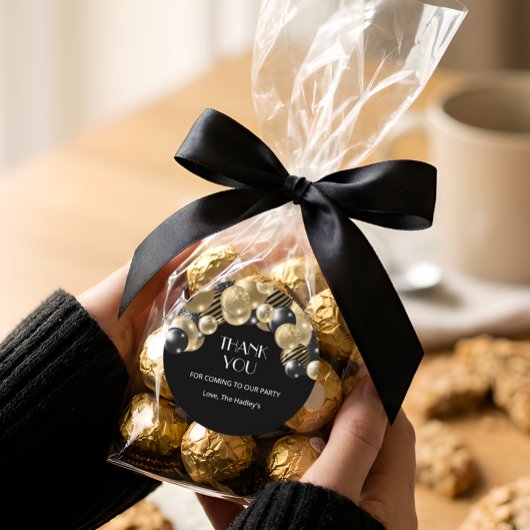 Sticker Rond Merci or élégant