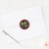 Sticker Rond Merci or rouge (Enveloppe)