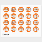 Sticker Rond Merci orange (Feuille)