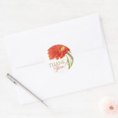 Sticker Rond Merci | Orange Gerbera Daisy (Enveloppe)