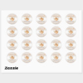 Sticker Rond Merci Orange Little Citrouille Baby shower d'autom (Feuille)