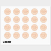 Sticker Rond Merci Orange Moderne Pêche (Feuille)