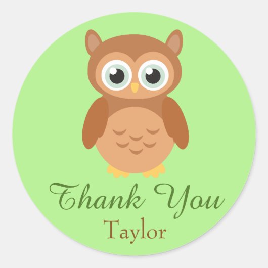 Sticker Rond Merci Owl (Devant)