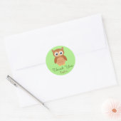 Sticker Rond Merci Owl (Enveloppe)