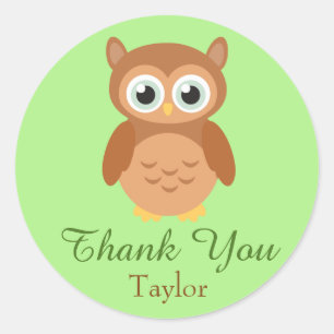 Sticker Rond Merci Owl