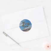 Sticker Rond Merci Palm Tree Blue Sky Appréciation générale (Enveloppe)
