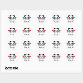 Sticker Rond Merci Panda Cute Pour Votre Commande (Feuille)