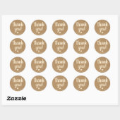 Sticker Rond Merci papier rustique simple Kraft (Feuille)
