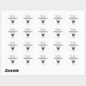 Sticker Rond Merci, papillon 21e anniversaire (Feuille)