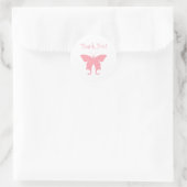 Sticker Rond Merci papillon rose (Sac)