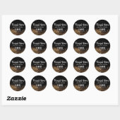 Sticker Rond Merci Parties scintillant Gold (Feuille)