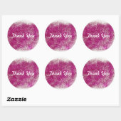 Sticker Rond Merci Parties scintillant magenta (Feuille)