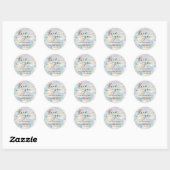 Sticker Rond merci parties scintillant opal (Feuille)