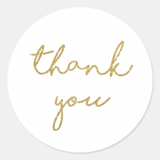 Sticker Rond Merci Parties scintillant or simple élégante calli (Devant)