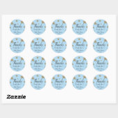 Sticker Rond Merci Parties scintillant Stars | BABY SHOWER MERC (Feuille)