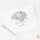 Sticker Rond Merci pastel floral (Enveloppe)