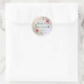 Sticker Rond Merci pastel floral élégant Mariage (Sac)