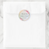 Sticker Rond Merci pastel floral élégant Mariage (Sac)