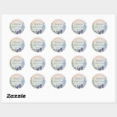 Sticker Rond Merci pastel floral élégant Mariage (Feuille)