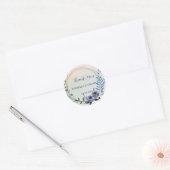 Sticker Rond Merci pastel floral élégant Mariage (Enveloppe)