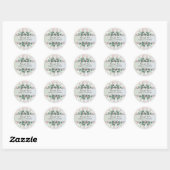 Sticker Rond Merci pastel floral élégant Mariage (Feuille)