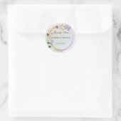 Sticker Rond Merci pastel floral élégant Mariage (Sac)