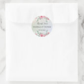 Sticker Rond Merci pastel floral élégant Mariage (Sac)