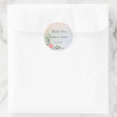 Sticker Rond Merci pastel floral élégant Mariage (Sac)