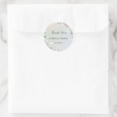 Sticker Rond Merci pastel floral élégant Mariage (Sac)