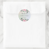 Sticker Rond Merci pastel floral élégant Mariage (Sac)