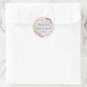 Sticker Rond Merci pastel floral élégant Mariage (Sac)
