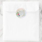 Sticker Rond Merci pastel floral élégant Mariage (Sac)