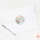 Sticker Rond Merci pastel floral élégant Mariage (Enveloppe)