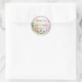 Sticker Rond Merci pastel floral élégant Mariage (Sac)