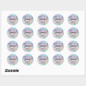Sticker Rond merci pastel opal classique collant rond (Feuille)