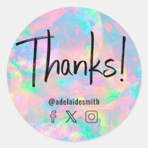 Sticker Rond merci pastel opal classique collant rond