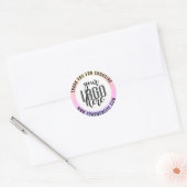 Sticker Rond Merci Pastel Unicorn Holograph Business Logo (Enveloppe)